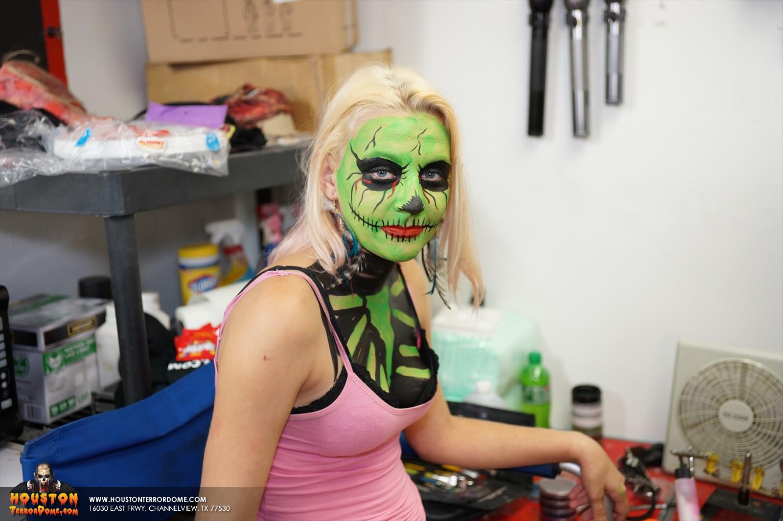 female Zombie with face paint